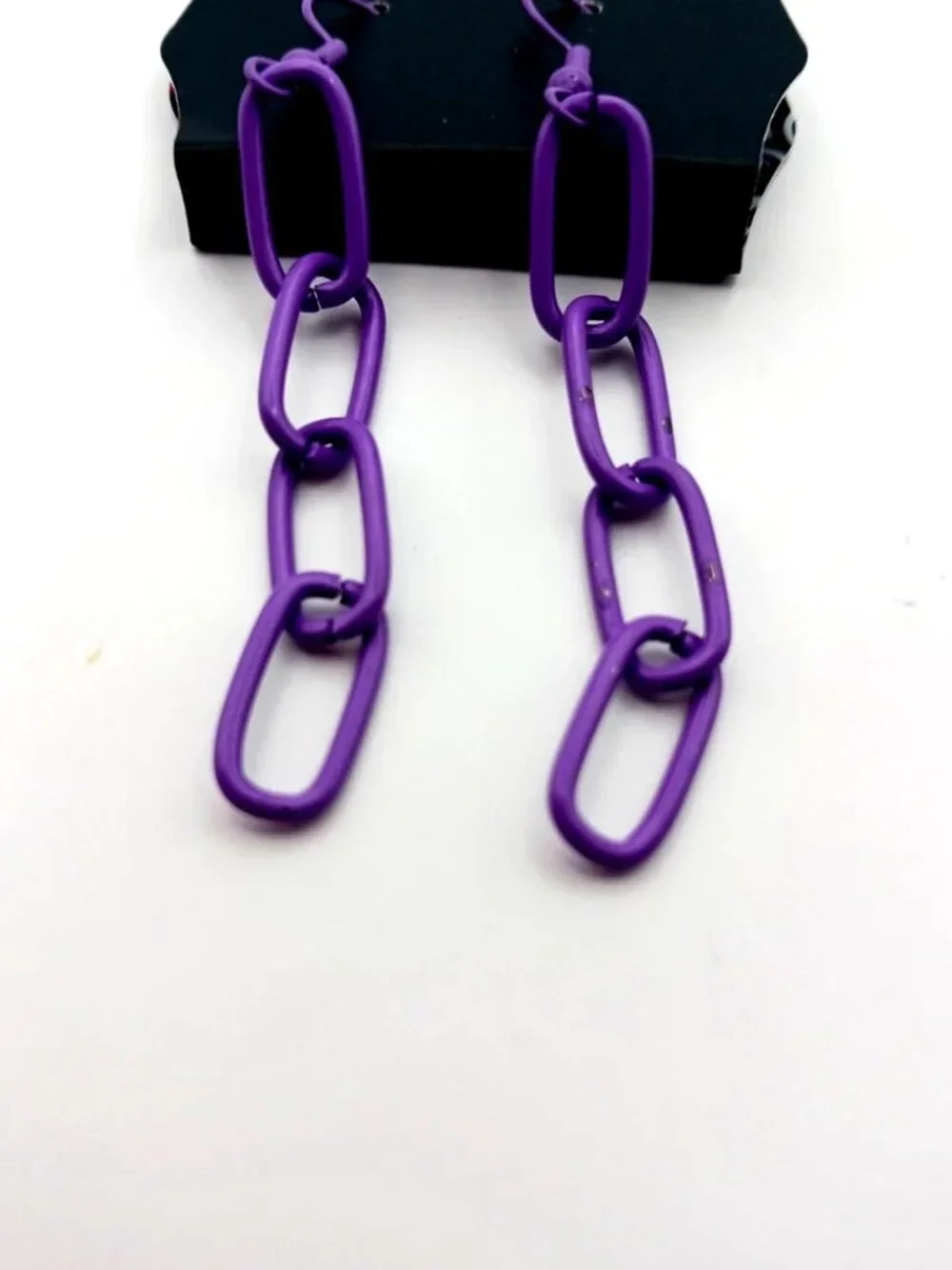 Paparazzi Silvertone + Purple Chain Earrings TWO Pair New